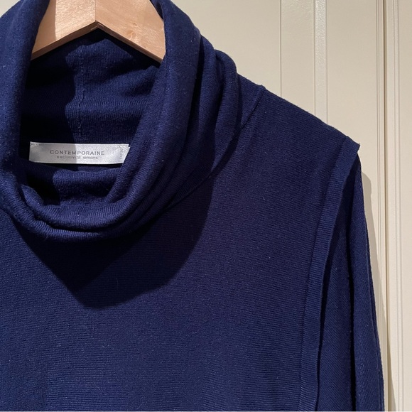 Simons Sz M Contemporaine Draped Collar Crossover Tunic - Picture 5 of 11